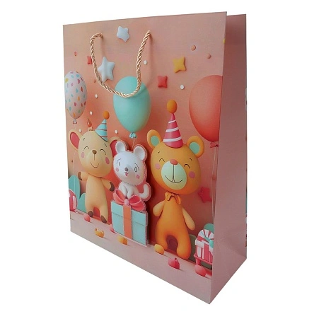 Пакет подарочный "Happy animals", Fun Party, 26*10*32 см (MO-588)