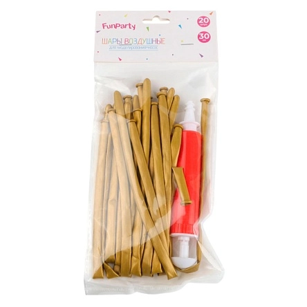 Набор шаров воздушных  для моделирования "В блеске", 20 шт + насос (PI0943)