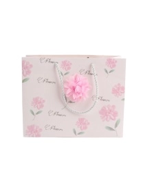 Пакет подарочный "С цветочком", 19,5*14*8,5 см (PI0671)