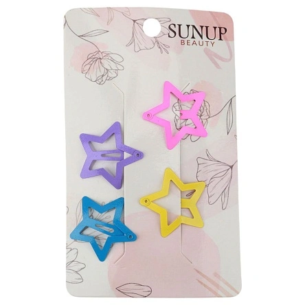Набор заколок для волос "Colorful stars", 4 шт., 3,2 см (KRE25910098)