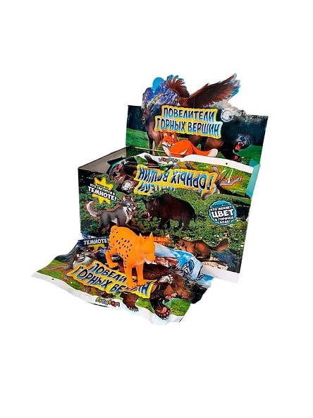 Фигурки-тянучки животные ГОРНЫЕ ВЛАСТЕЛИНЫ  56-CN22, в ассорт., 12шт/шоубокс