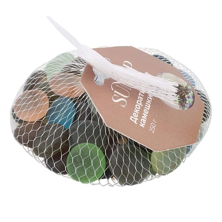Камешки декоративные, 250 г, рандомный микс цветов  (PX0871)