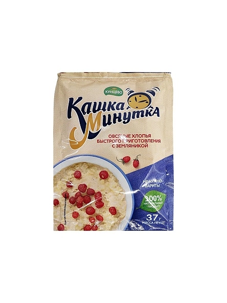 Хлопья овсяные  быст. пригот. "Кашка-минутка" с земляникой 37г