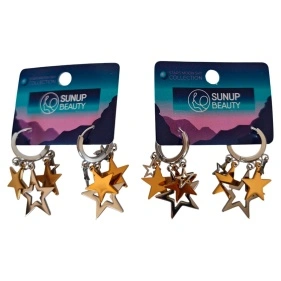 Серьги "Stars, moon, sky", ТМ Sunup beauty, 3,3 см (ML-3002)