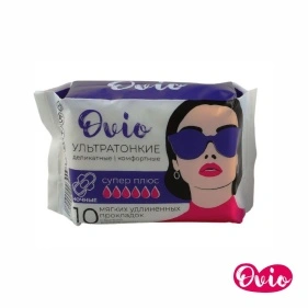 Прокладки женские гигиенические ультратонкие ночные Ovio супер плюс  (PK328)