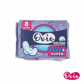 Прокладки женские гигиенические Ovio super, 8 шт, 4 капли (MD2318-1)