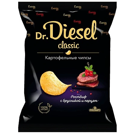 Чипсы "Dr.Diesel" ростбиф с брусн. и перцем, 120г