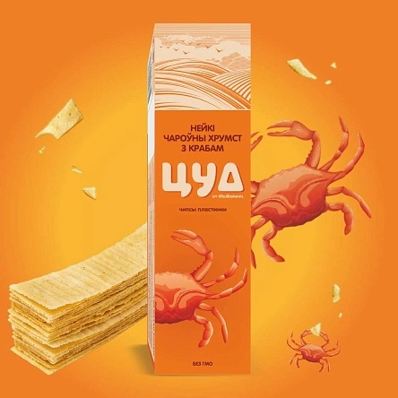 Чипсы "ЦУД"  пластинки со вк. краба, 90г