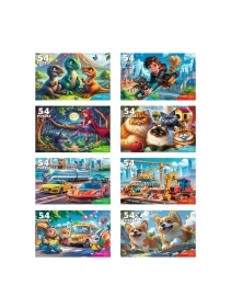 МИКС. ПАЗЛЫ 54 элементов (8 шт в шоубоксе) в ассортименте
