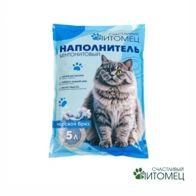 Наполнитель "Счастливый питомец" бентонитовый, морской бриз ,5л