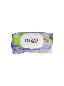 Салфетки влажные для детей "SENSO BABY" с клапаном, 72 шт