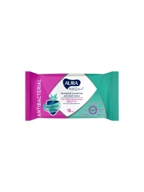 Салфетки влажные антибактериальные AURA TROPIC COCKTAIL, 15шт
