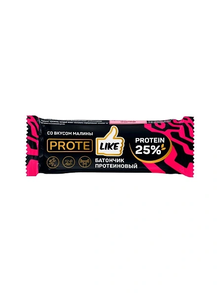 Батончик протеиновый со вкусом малины (изделие кондитерское), PROTELIKE,  40г
