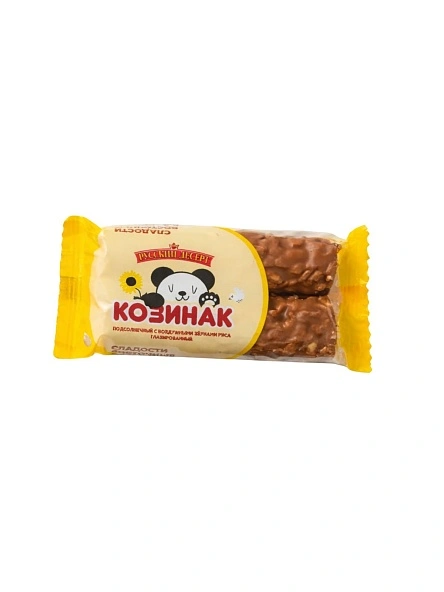 Козинак подсолнечный своздушными зернами риса глазированный, 60г