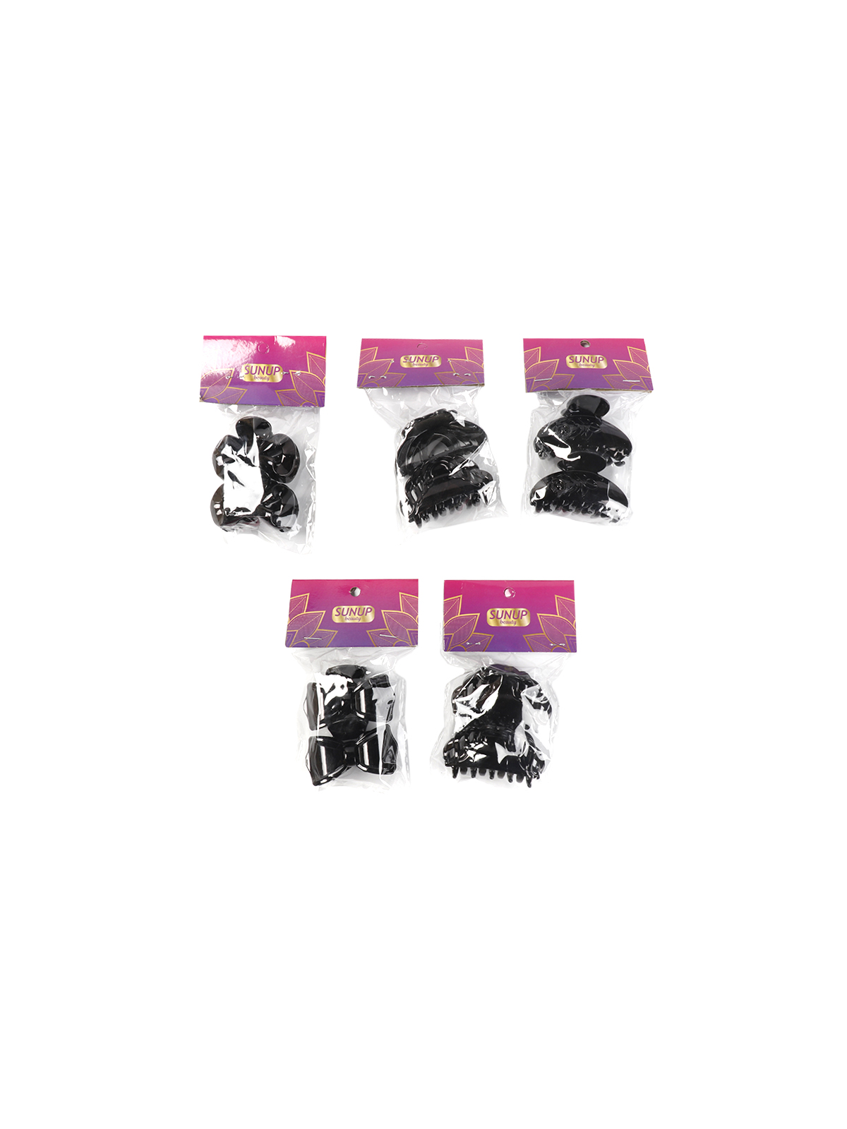 Набор крабиков для волос "Глянец", 2 шт, 6 см, чёрный