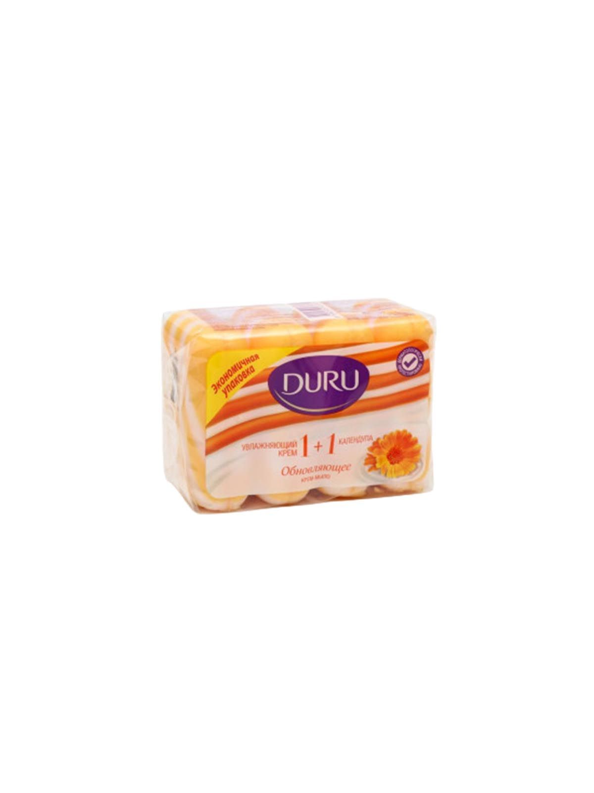 Крем-мыло туалетное Duru 1+1, 4x80г Увлажняющий крем и календула