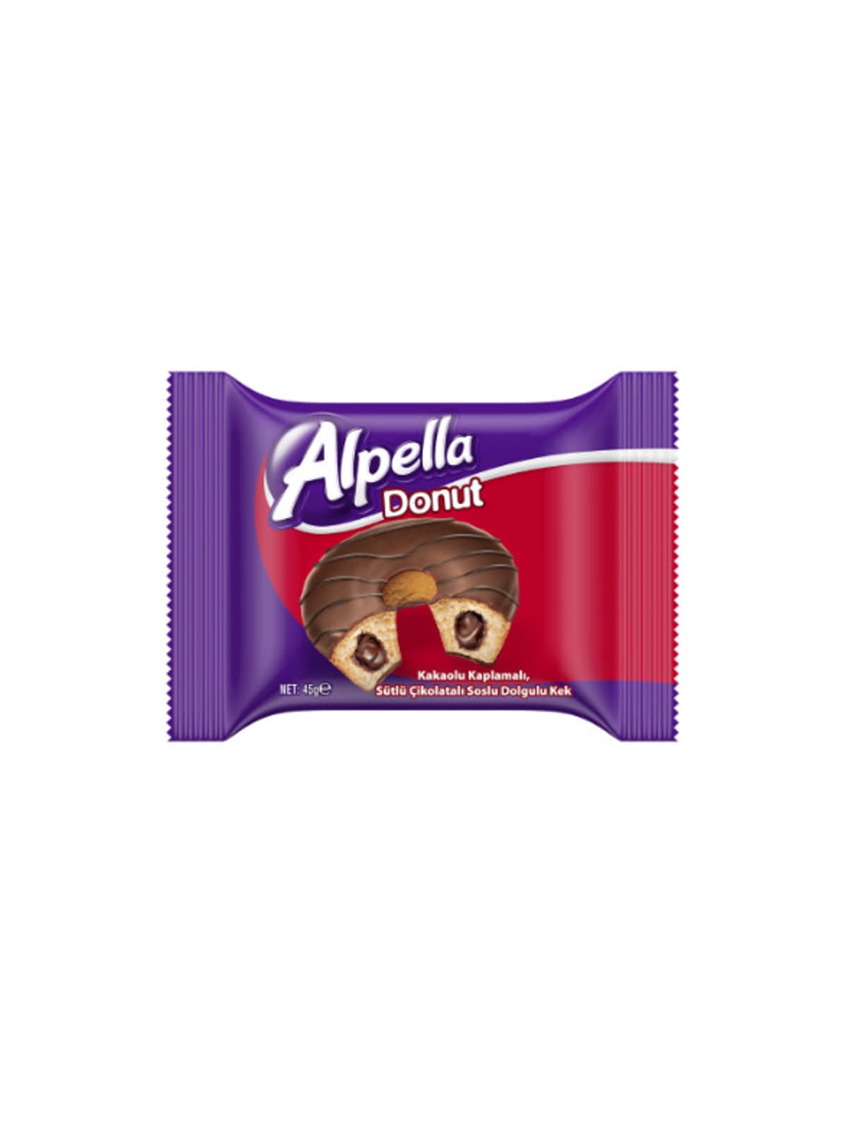 Кекс глазированный с начинкой со вкусом какао Alpella Donut 45г