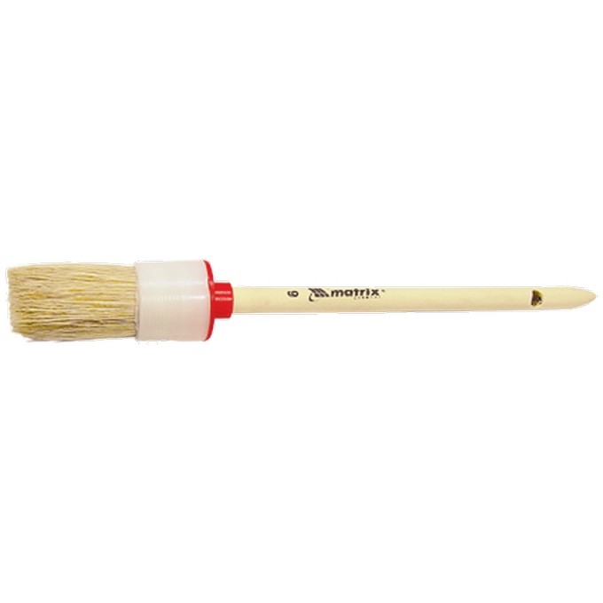 Кисть круглая №10 (40 мм), натуральная щетина, деревянная ручка// MTX (страна ввоза - РФ)