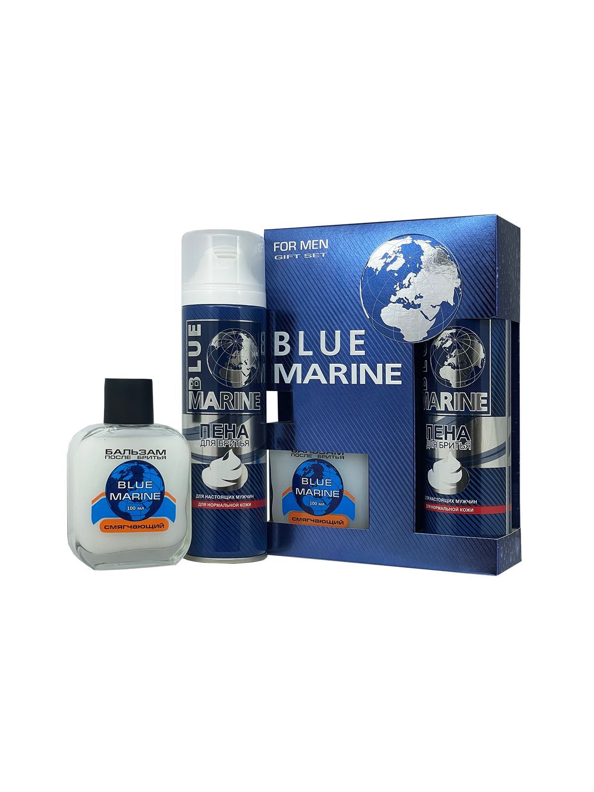 Под.набор Blue Marine (Бальзам п/бритья 100 + Пена д/бритья 200) муж