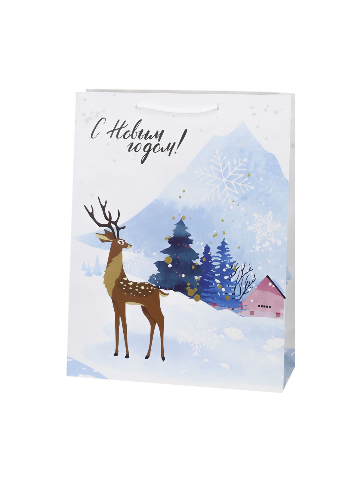 Пакет подарочный Dream cards "Олень в горах", 31*40*12см