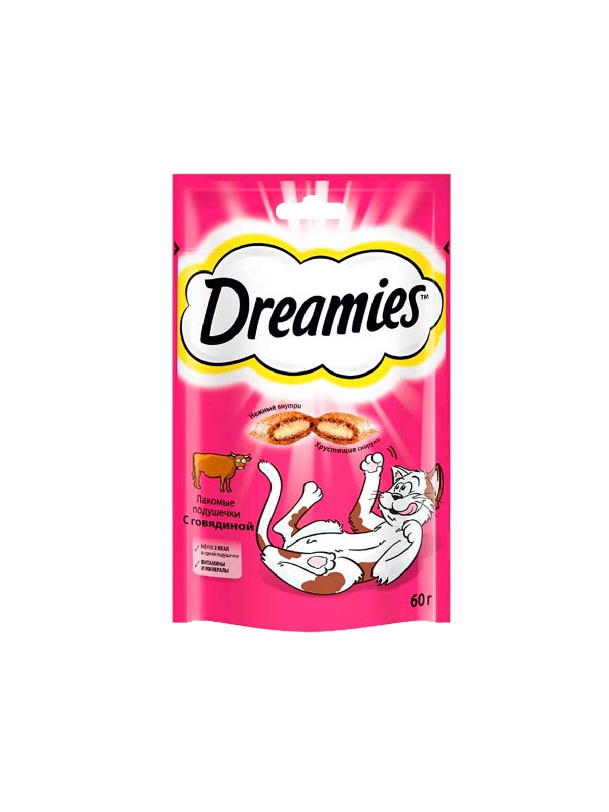 Лакомство Dreamies для взрослых кошек с говядиной 60гр