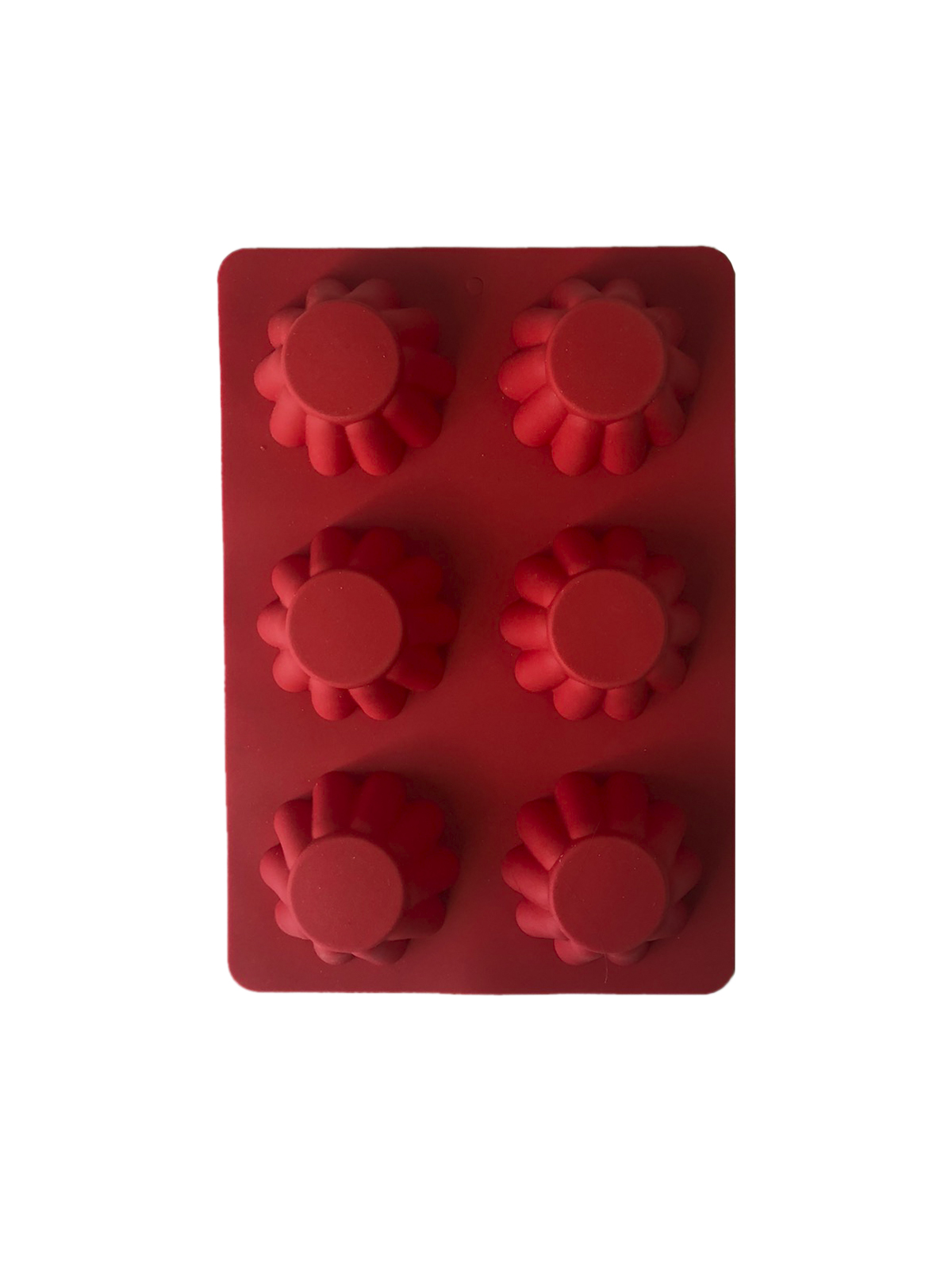 Форма силиконовая, 6 ячеек, для кексов, гофрированная, 25,6x17,6х2,8 см, в асс-те