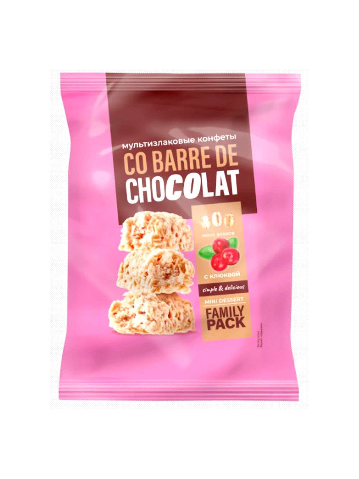 Мультизл.конфеты "Co barre de CHOCOLAT" с клюквой 135 гр