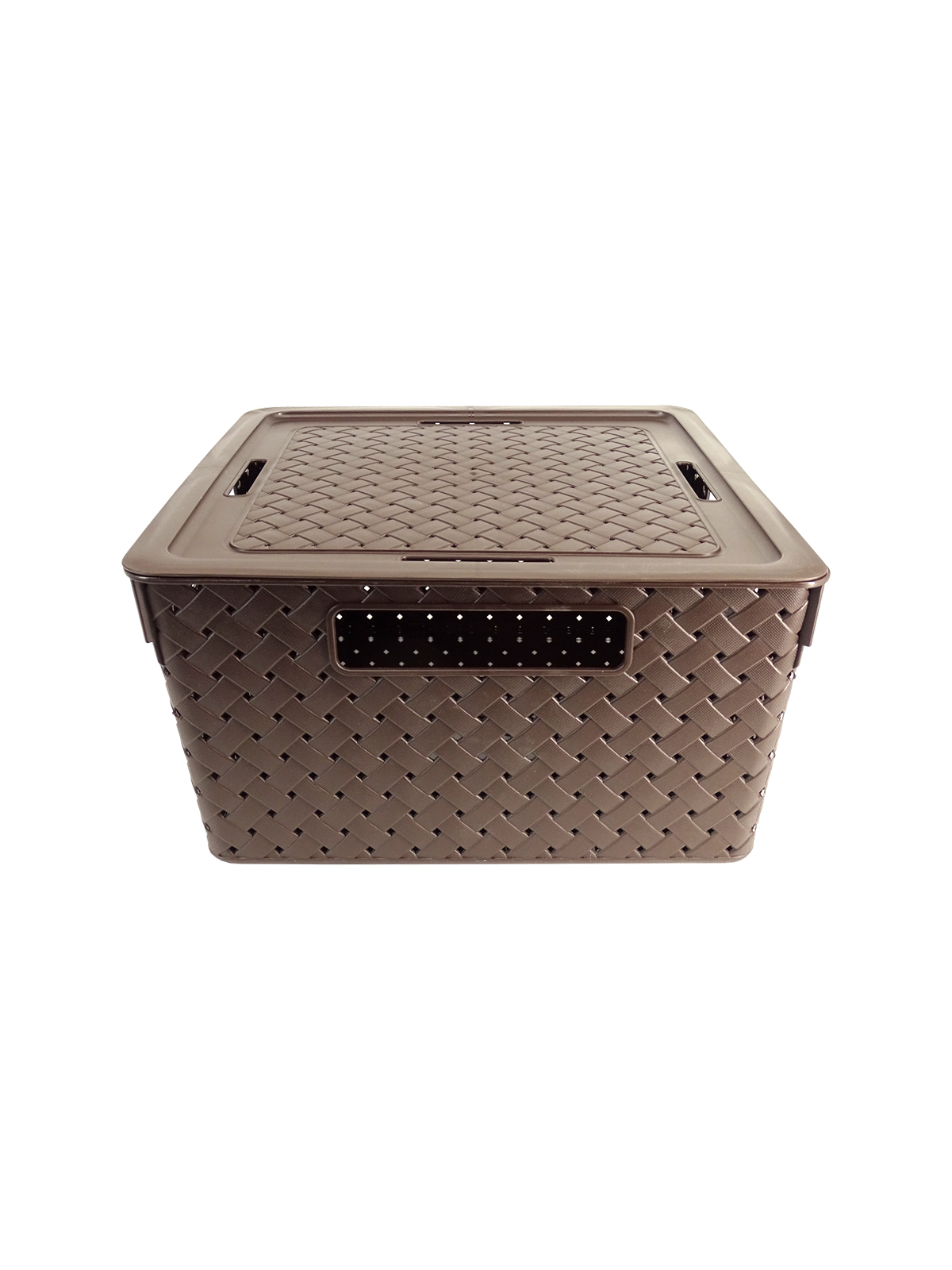 Коробка для хранения квадратная "Береста" с крышкой 11л 290х290х151 (венге)