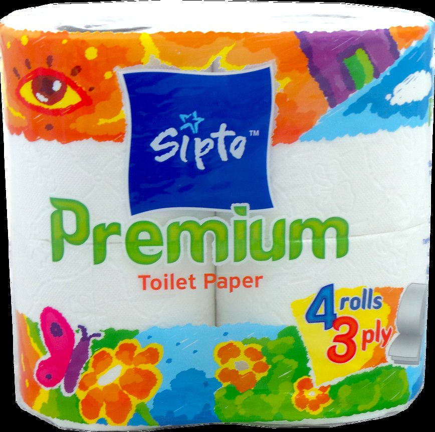 Бумага туалетная "Sipto Premium(1*4 рул.),