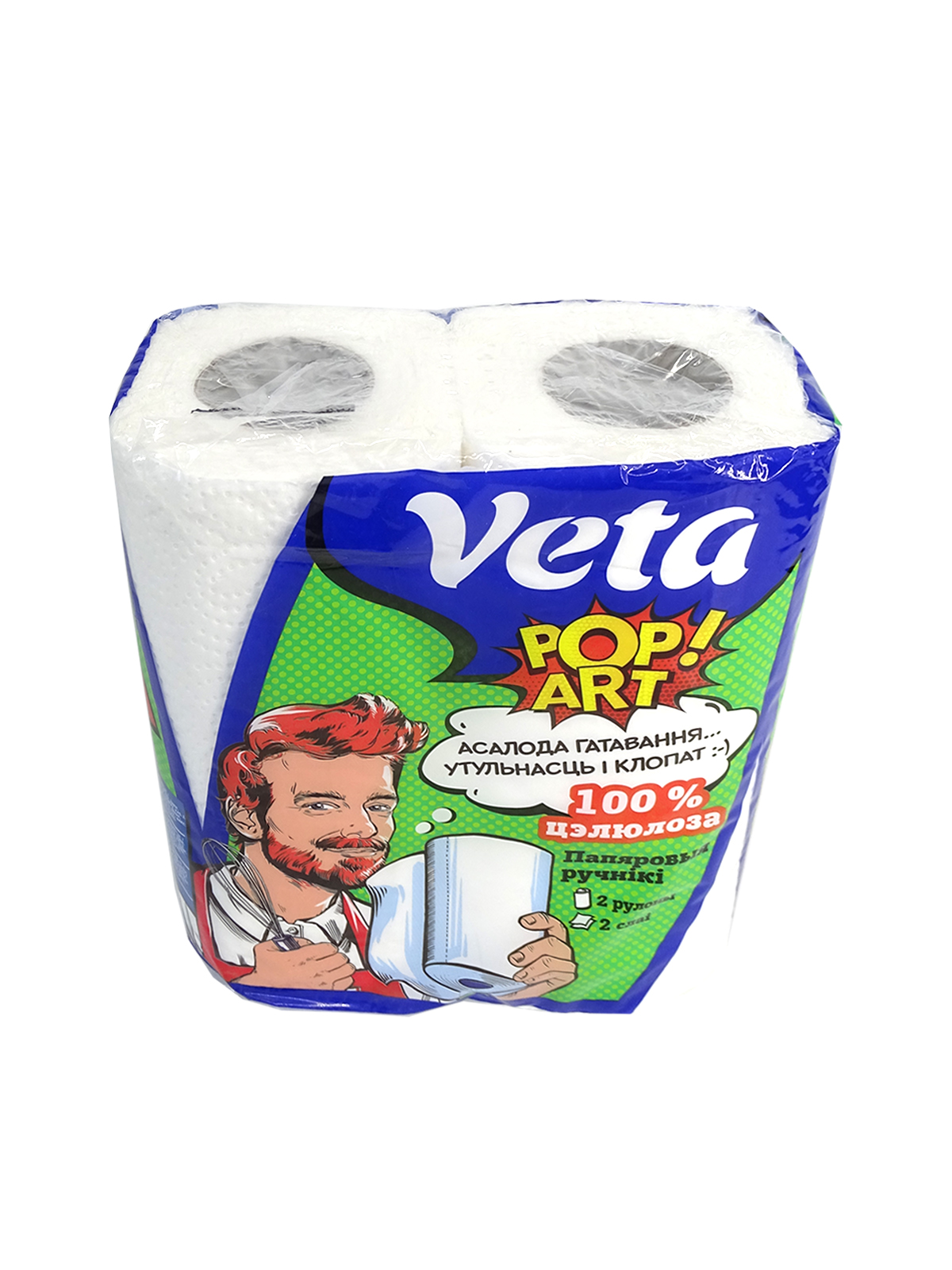 Полотенца бумажные VETA POP ART двухслойные 100 % целлюлоза