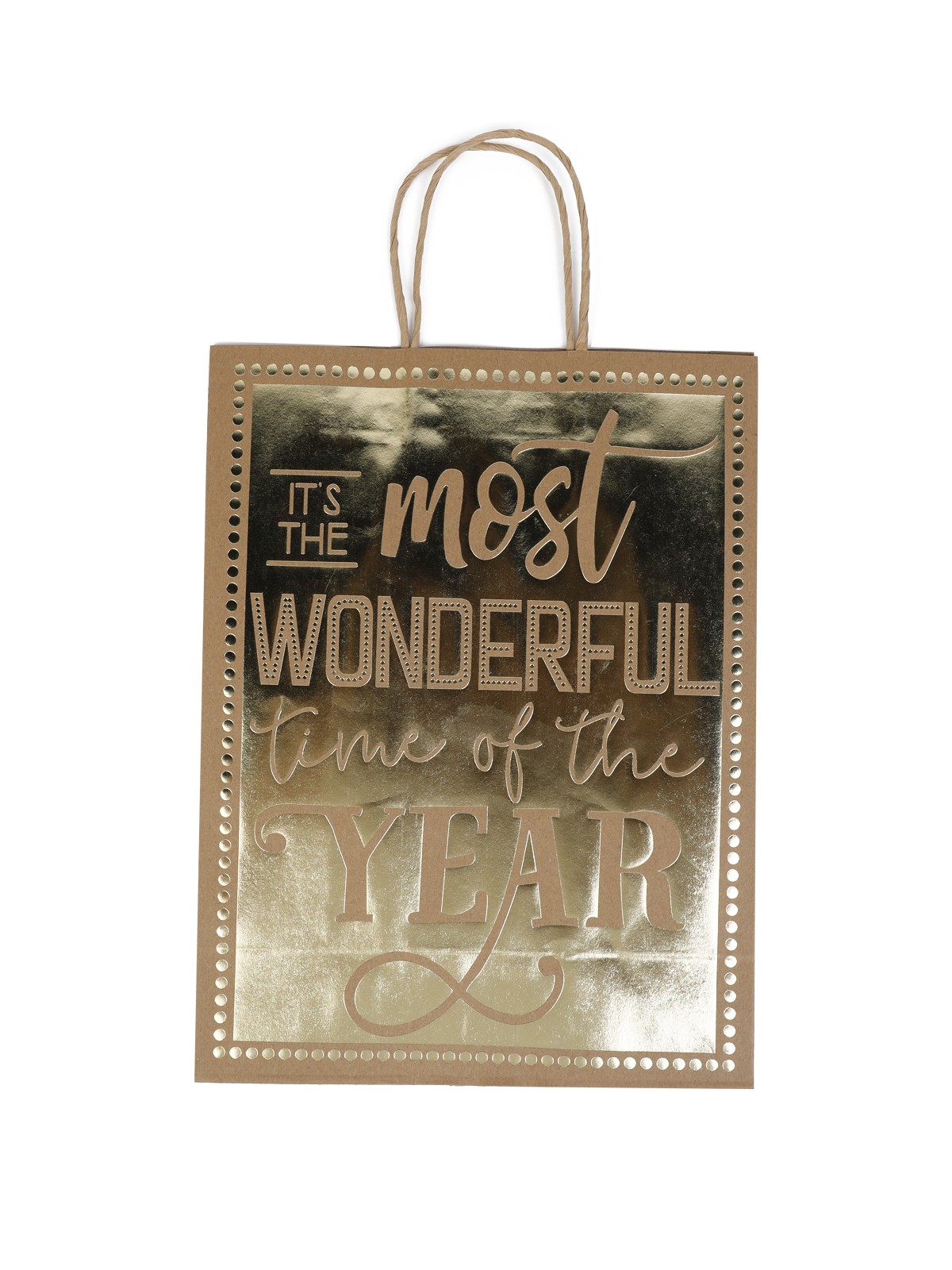 Пакет бумажный "The most wonderful year", 25*33*12 см