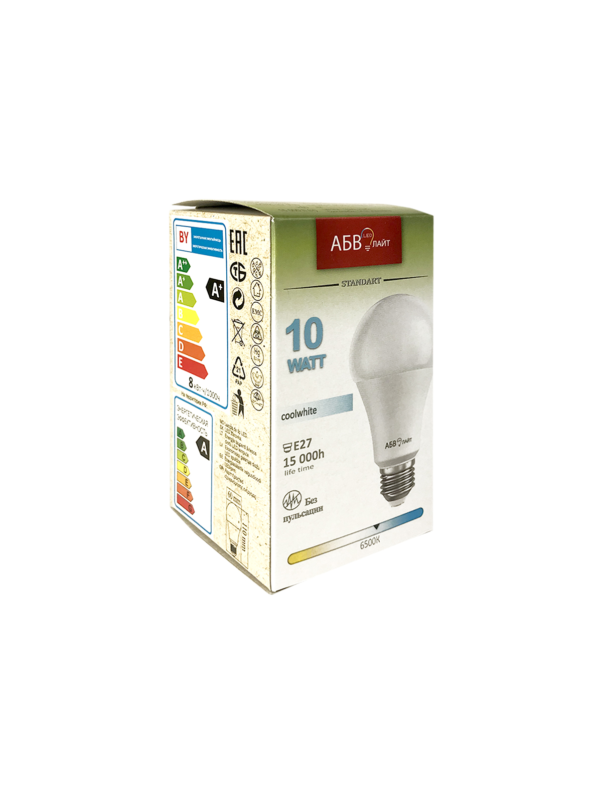 Лампа светодиодная "АБВ LED лайт Standart" A60 10W E27 6500К