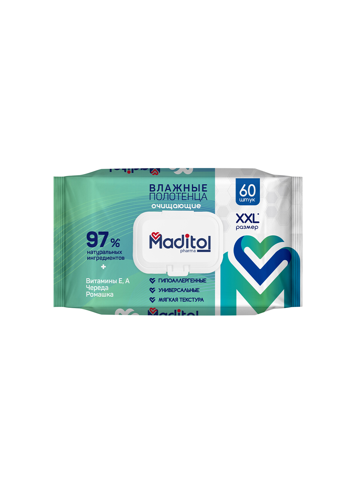 Влажные полотенца big-pack с крышкой MADITOL 60шт