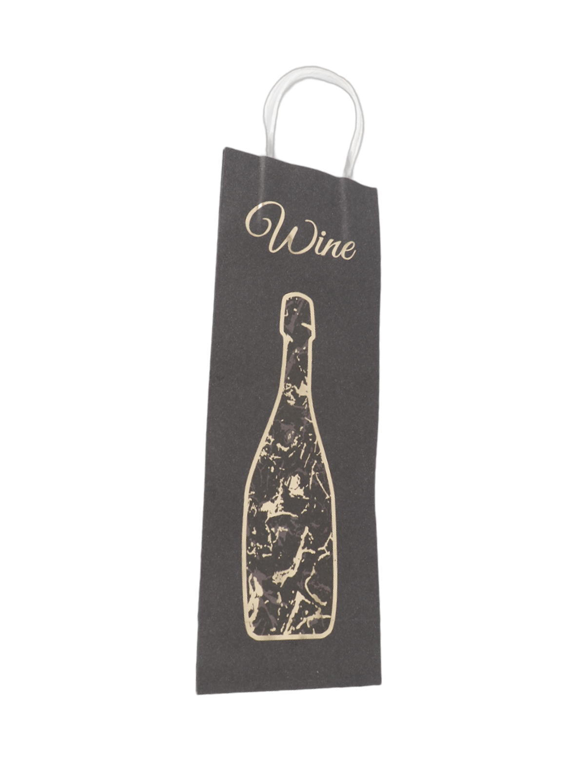 Пакет подарочный для вина из крафтовой бумаги "Звон бокалов", 35*12,5*8,5 см