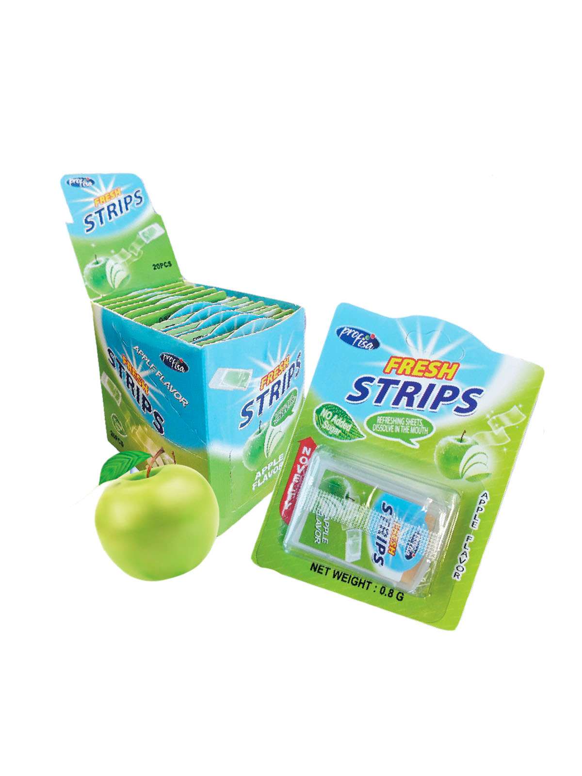 Пастилки  "FRESH STRIPS" (яблоко)  8г