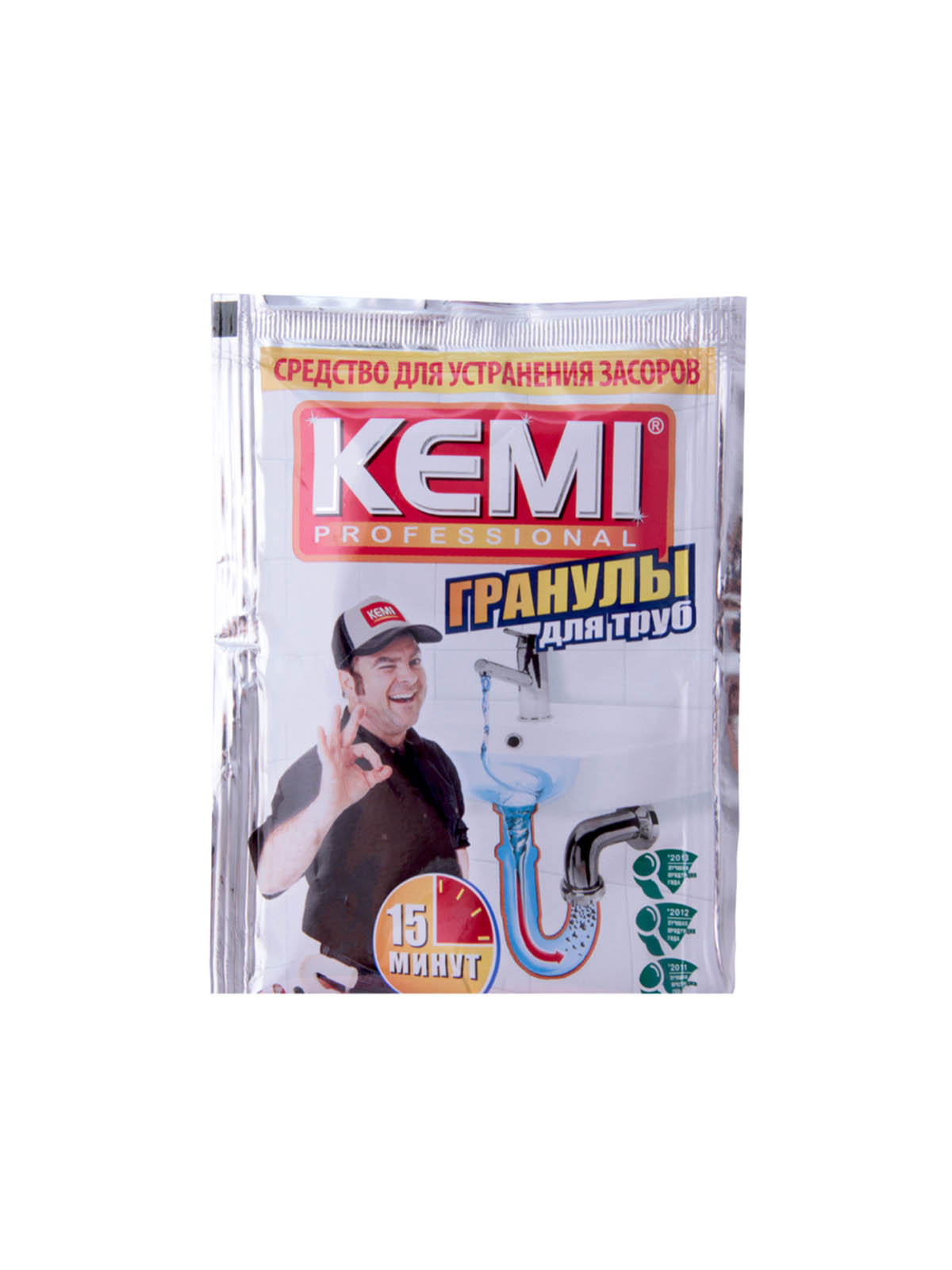 Средство для удаления засоров «KEMI professional - гранулы», П/э пакет - 70г