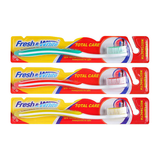 Зубная щетка Fresh&White TOTAL CARE,средней жесткости FW383; Китай