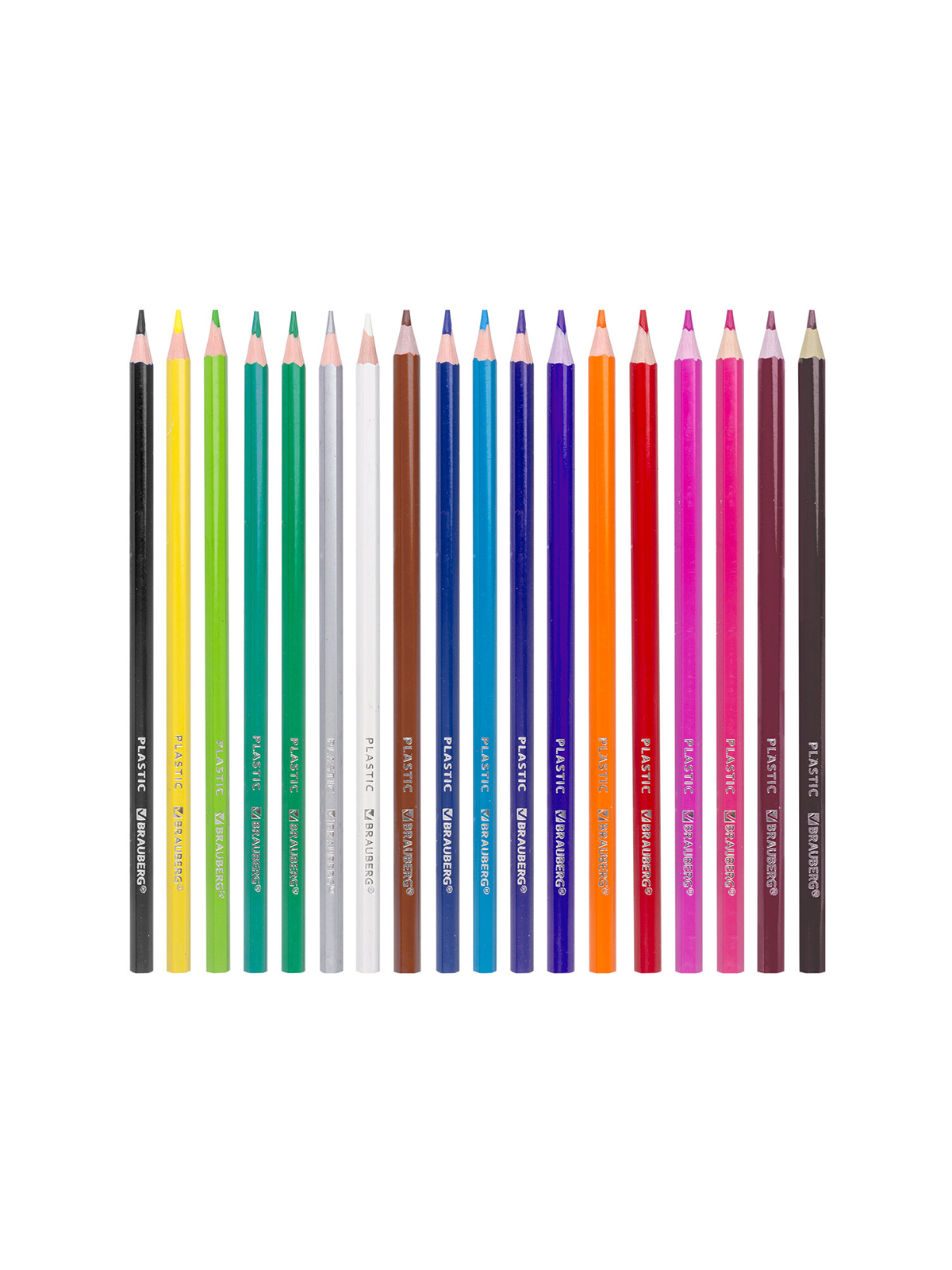 Карандаши цветные "BRAUBERG" PREMIUM, 18цв, пластиковые, шестигранные
