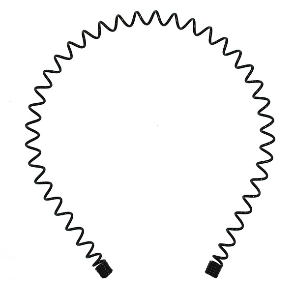 Ободок для волос "Пружинка", 12 см, металл,  черный (DX-155)