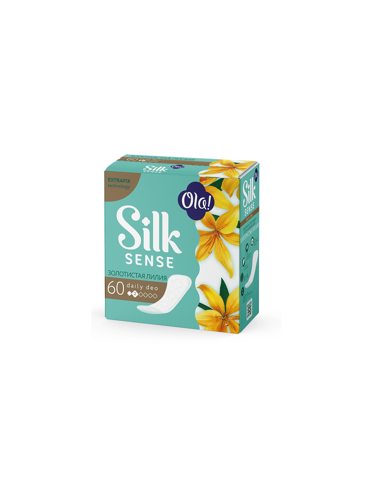 Прокладки ежедневные Ola! Silk Sense DAILY DEO Золотистая лилия, 60 шт