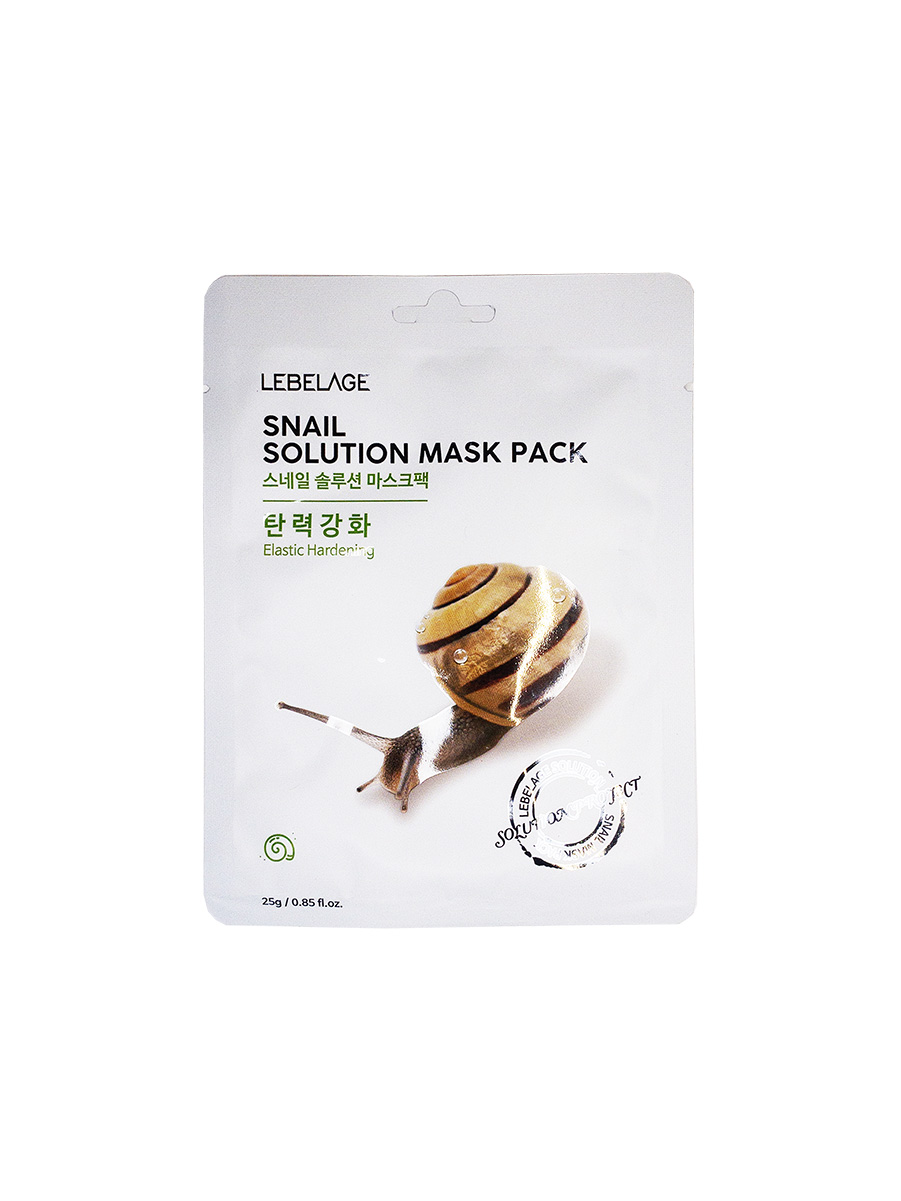 Lebelage Маска тканевая snail solution mask pack