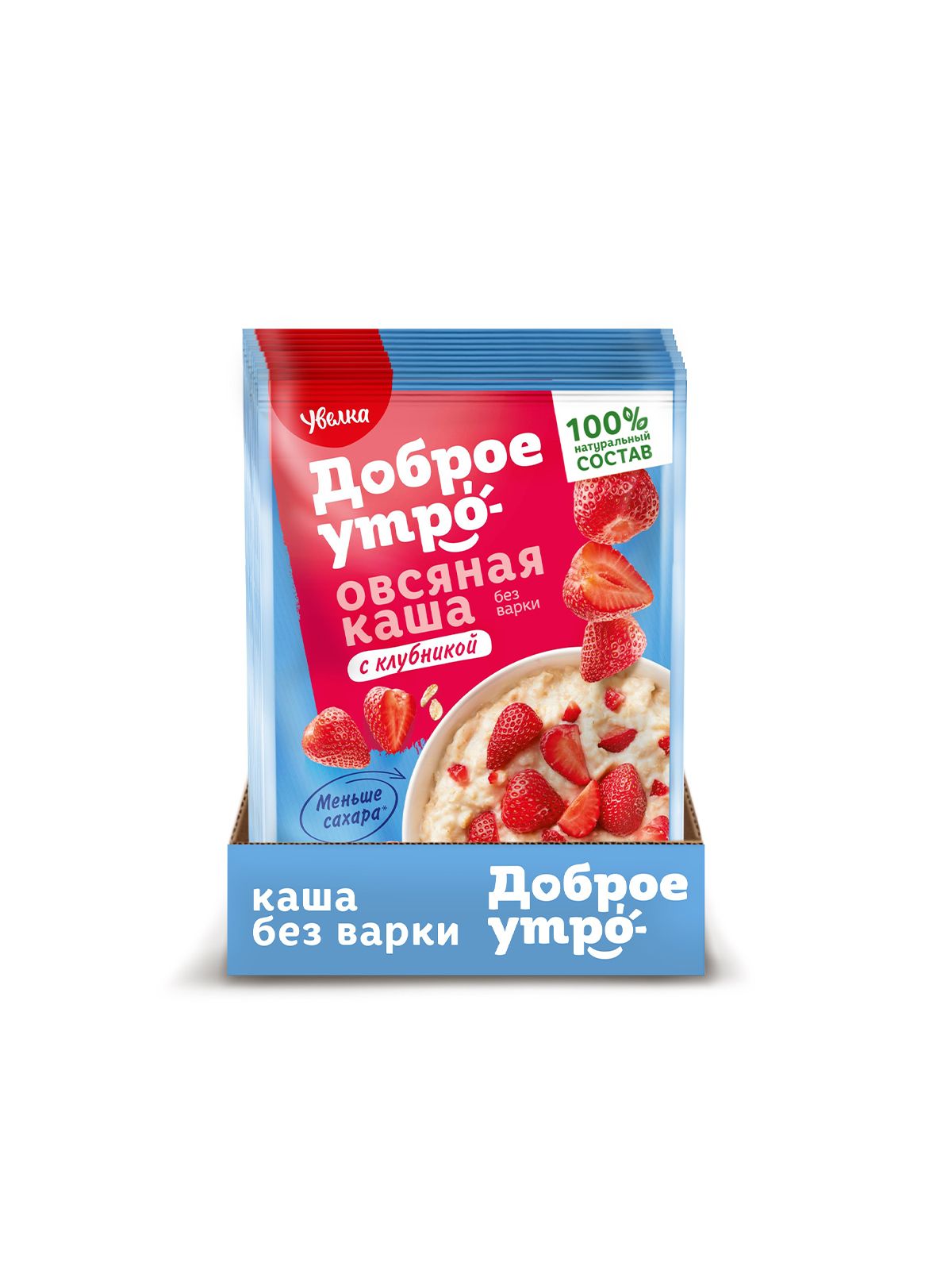 Увелка Каша овсяная б/п с клубникой, 40г