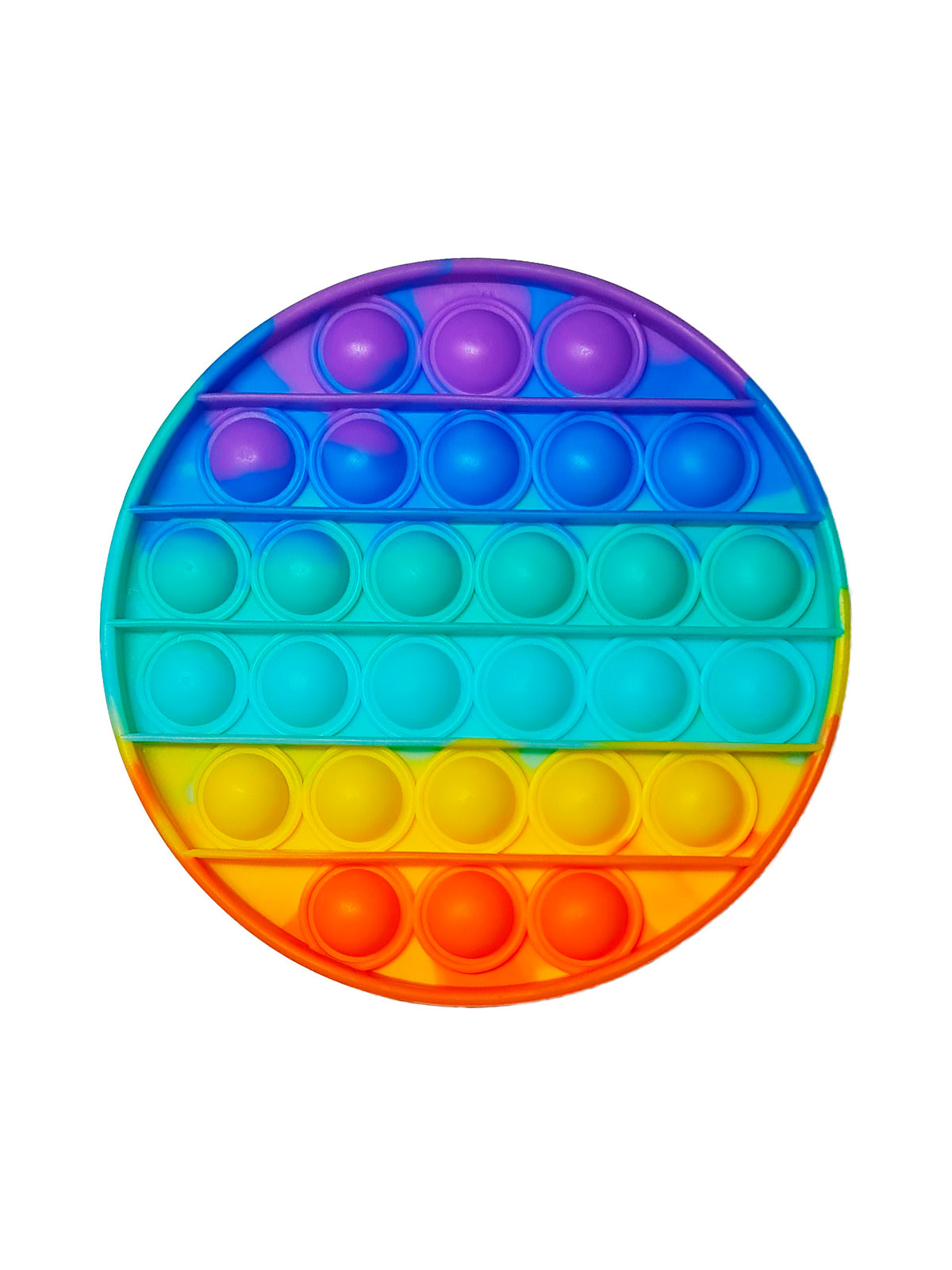 Игрушка-антистресс "Залипательные Пузырьки" круг, радуга 12см