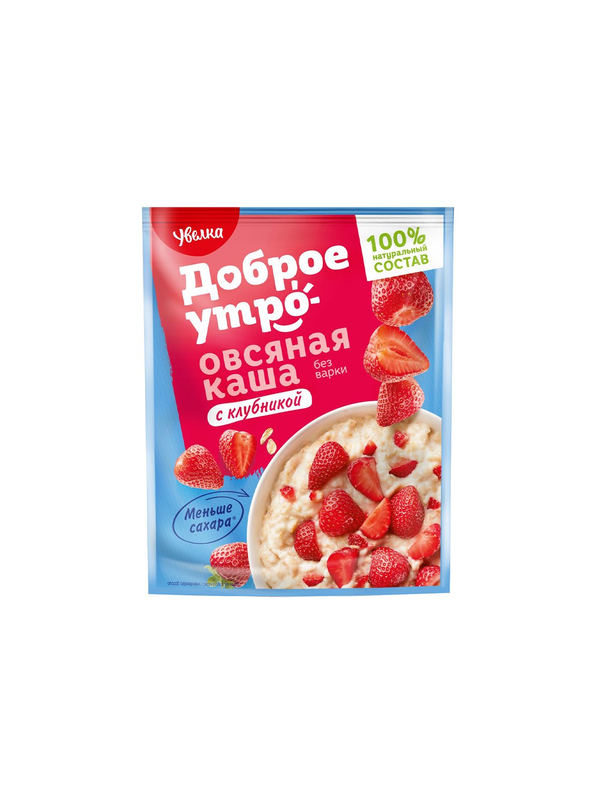 Увелка Каша овсяная б/п с клубникой, 40г