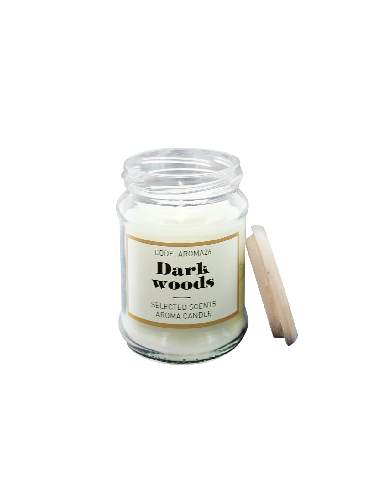 Свеча ароматизированная в банке с декоративной крышкой  DARK WOODS
