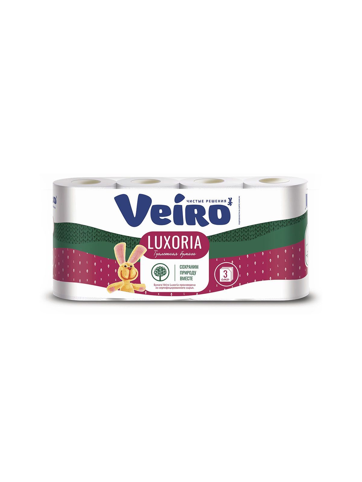 Бумага туалетная Veiro  Luxoria трехслойная 8 шт.