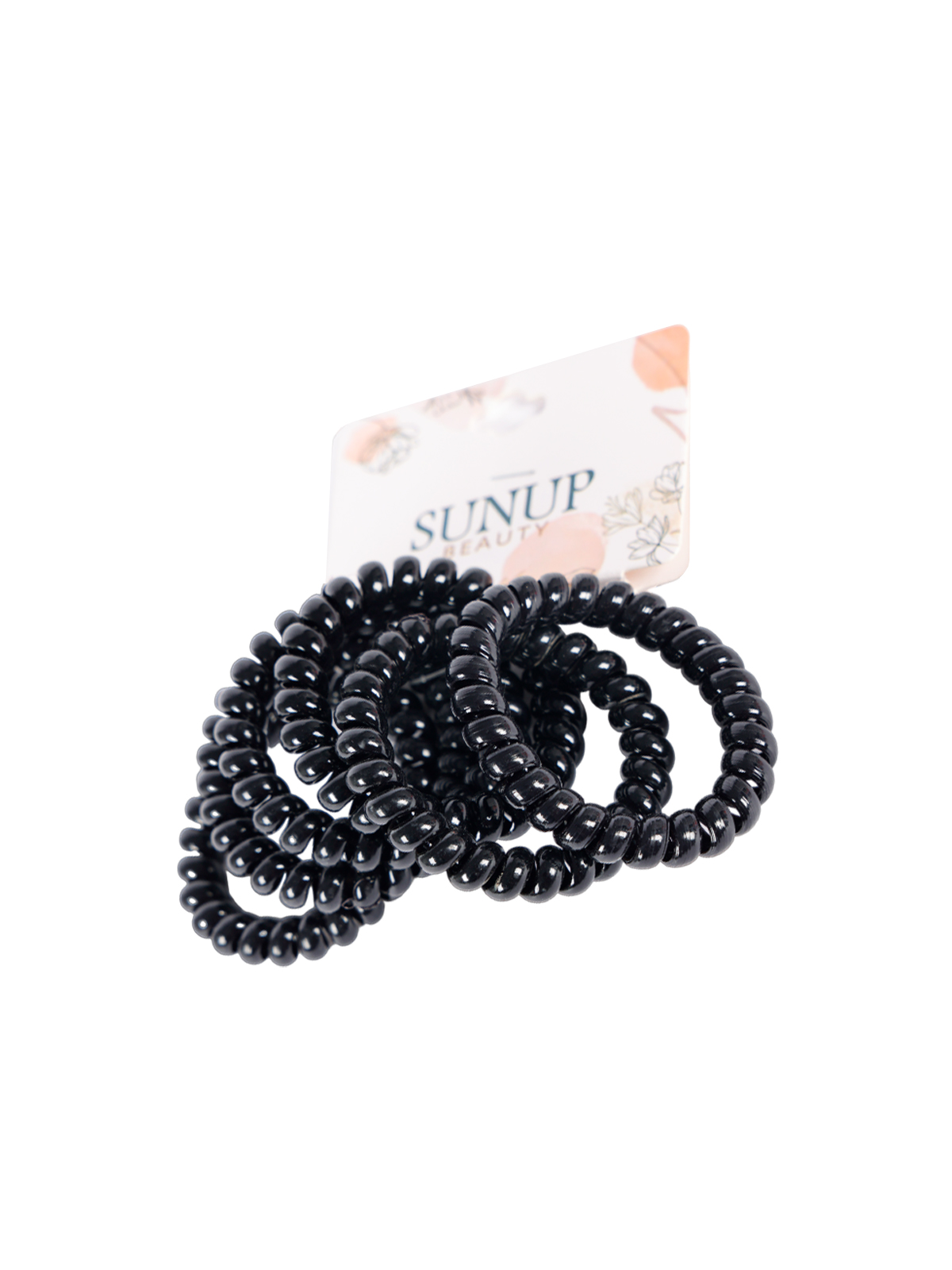 Набор резинок для волос "Пружинка", 6 шт, 5 см, чёрная