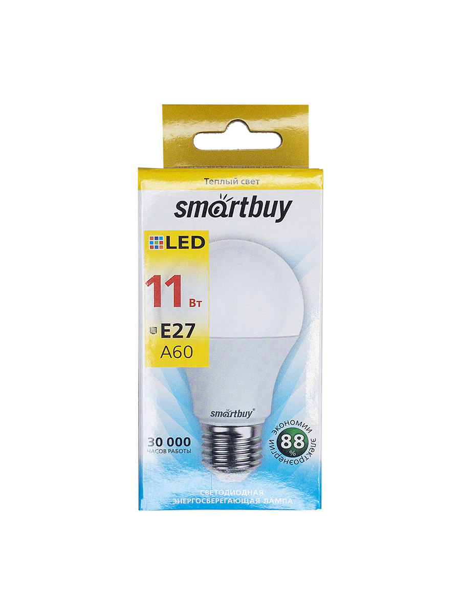 Светодиодная (LED) Лампа Smartbuy-А60-11W/3000/E27 (SBL-А60-11-30K-Е27-А)