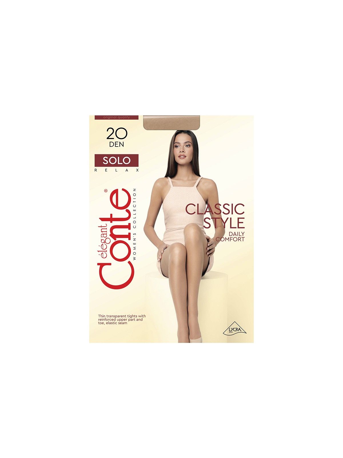 Колготки женские CONTE ELEGANT SOLO 20, р.4, natural
