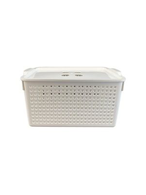 Корзинка "Лофт" 5,3л 295х185х145мм с крышкой (белый)